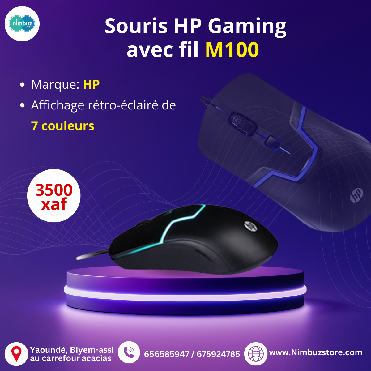 Souris Filaire HP Gaming M100 - Confort Optimal SODI00 MM00137 - Sodishop
